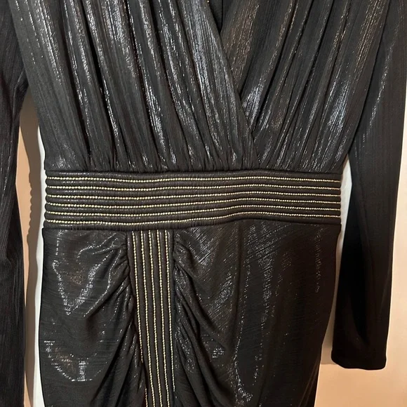 Stunning BLACK Zhivago Ziggy Metallic cocktail dress - Picture 4 of 7